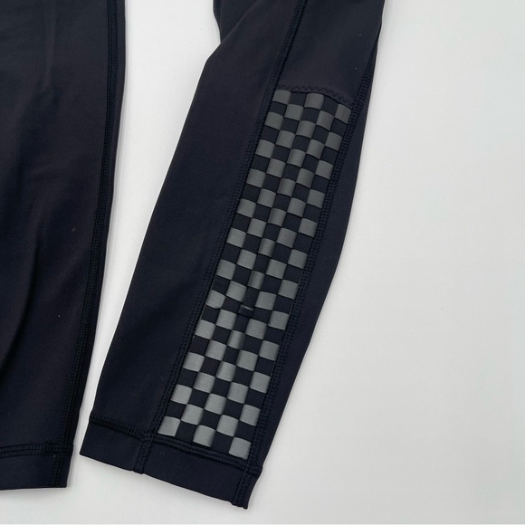 Lululemon Speed Tight Leggings Size 6 Checkered Reflective Black Compression - Picture 4 of 14